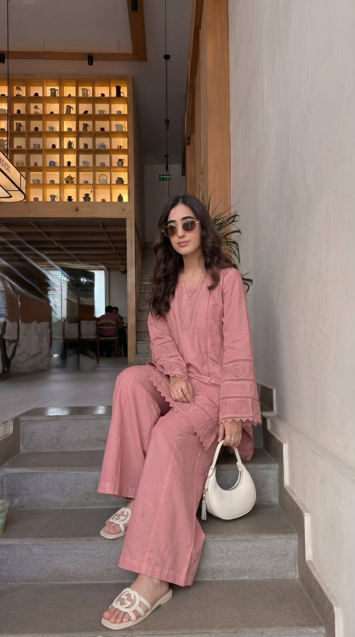 French Rose Embroidered Co-ord