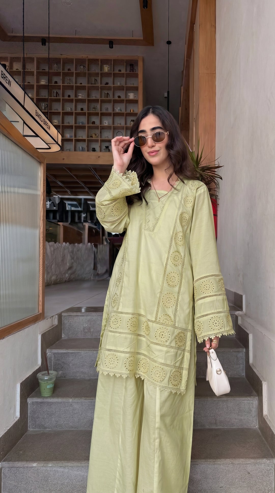 Pistachio Embroidered Co-ord