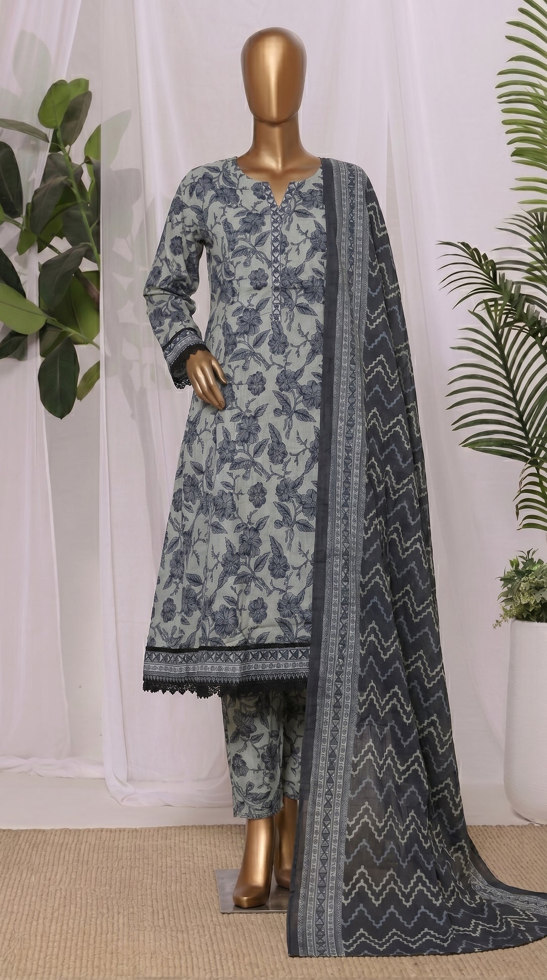 Printed Frock 3pc - RTW