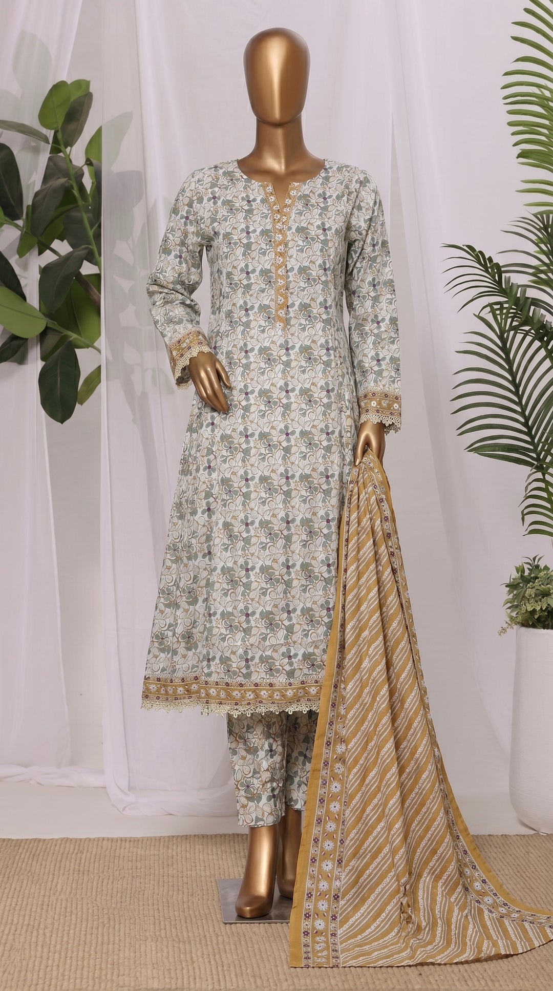 Printed Frock 3pc - RTW